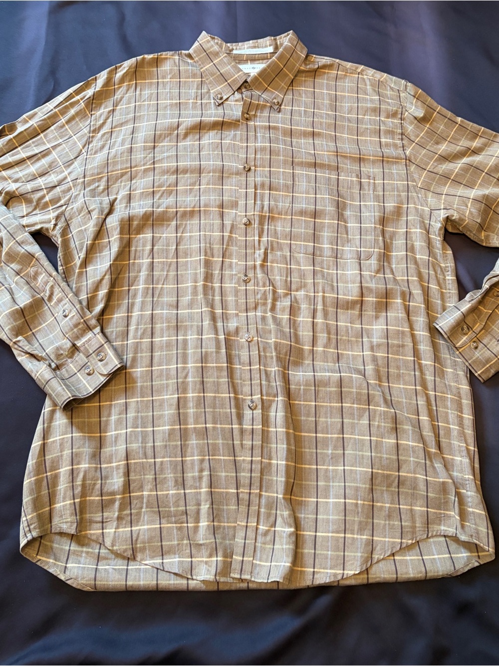 Joseph Abboud Brown Plaid Button-Down Shirt